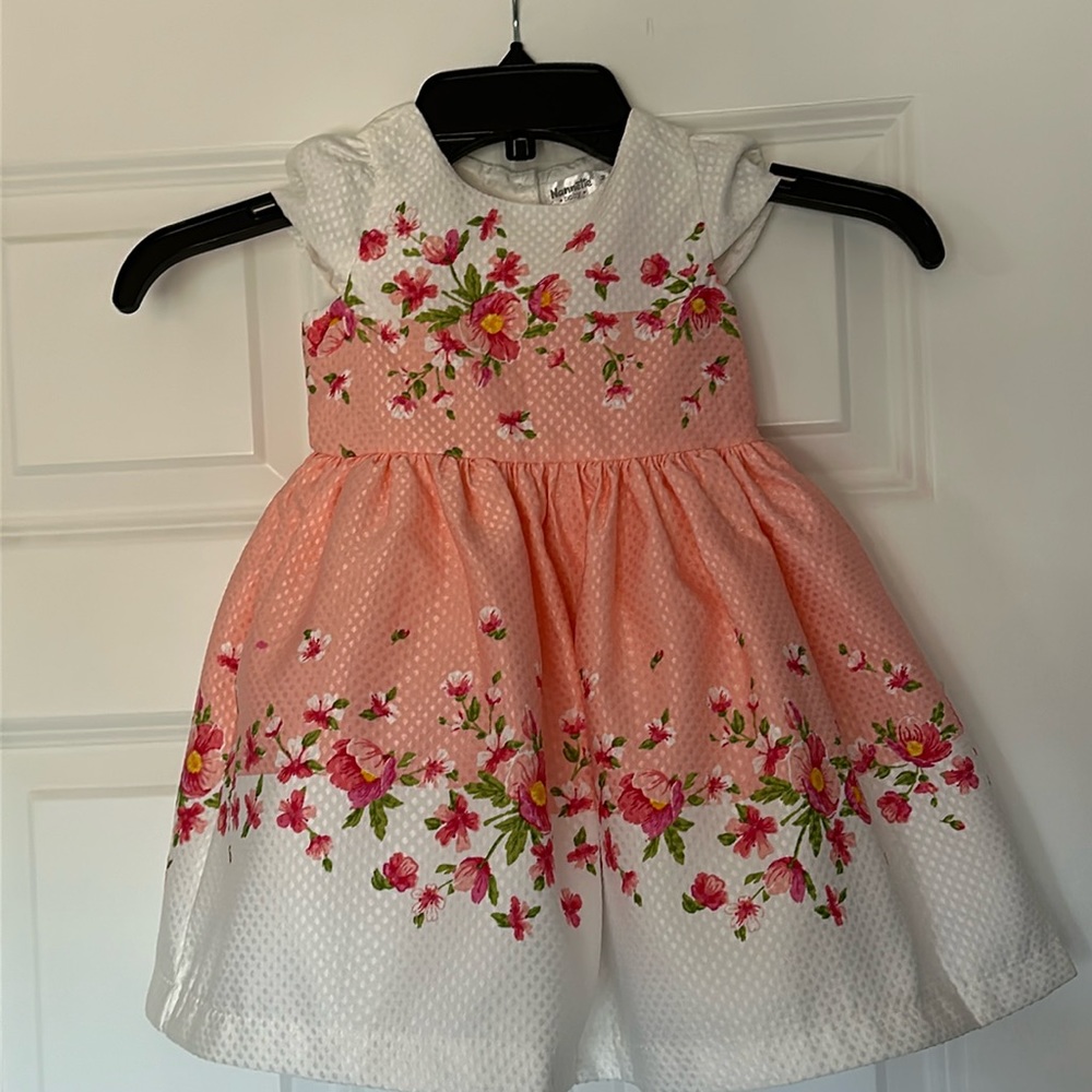 NWOT NANNETTE BABY FLORAL DRESS. Pink/White. Size 18M. BEAUTIFUL!! EXCELLENT!